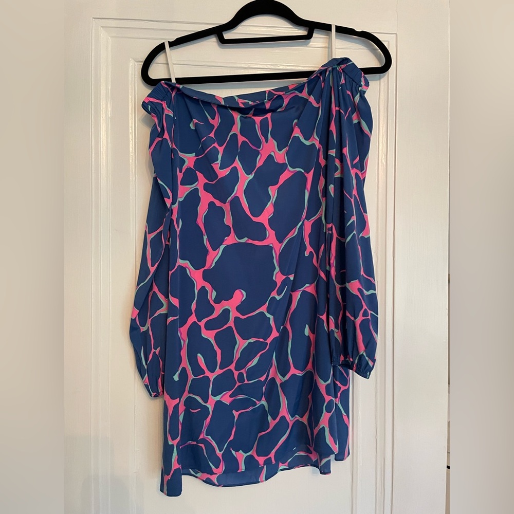 Lilly Pulitzer Silk Off Shoulder Long Sleeve Dress